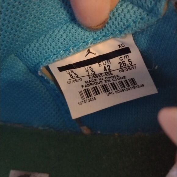 Rare Air Jordan 1 Retro High Top Sneaker Gatorade Blue Lagoon size 8.5 - Picture 6 of 14